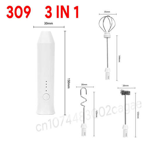 Wireless Milk Frother Electric Type-C Handheld Blender Stainless Steel
