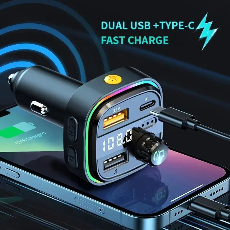 Bluetooth 5.0 FM Transmitter Handsfree Car Radio Modulator MP3 Player