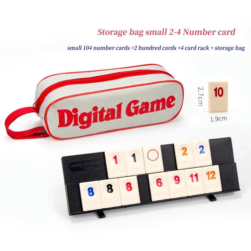 Rummy Cube Game with 4 Racks, 106 Rummy Cube Game Set with Portable