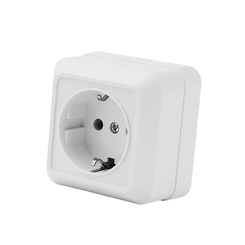 White EU Standard Rocker Switch On/Off Wall Surface 2 Gang 1 Way