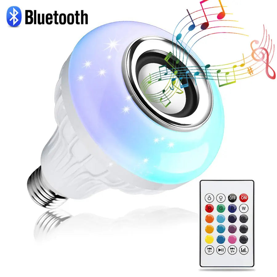 AC 85-265V 12W E27 LED Light Bulb with Bluetooth Speaker Music Remote