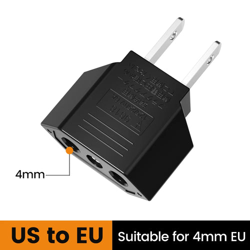 Elough 4.0mm US To EU Converter Plugs European EU To US America Travel