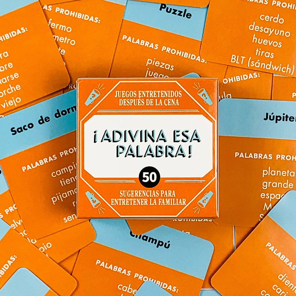 Spanish Mini Size Game Cards " Name That Word !" 50 Pcs Cards Game