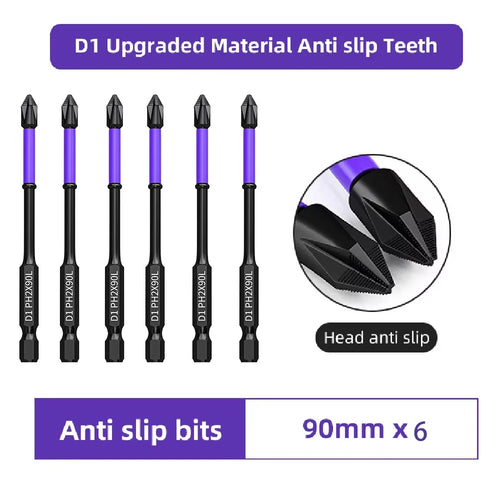 6PC Upgraded High Hardness And Strong Magnetic Bit 25/65/70/90/150mm