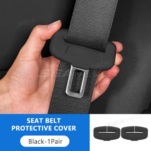 BLALION 2Pcs Seat Belt Buckle Cover Anti-Scratch Rubber Car Seat