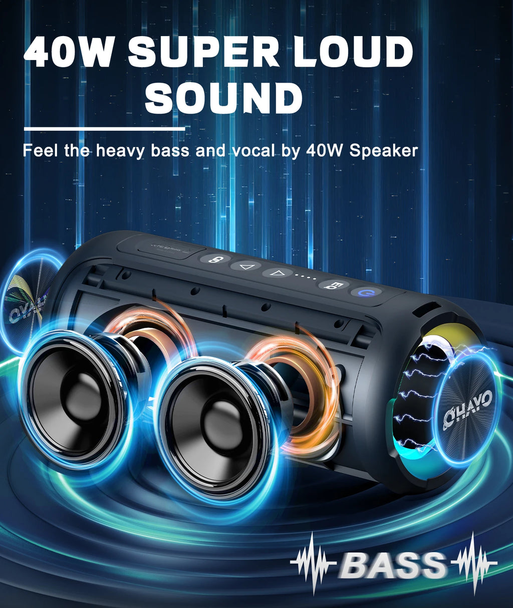 Ortizan X8 Pro Bluetooth Speaker Portable with 40W Stereo Sound,Rich