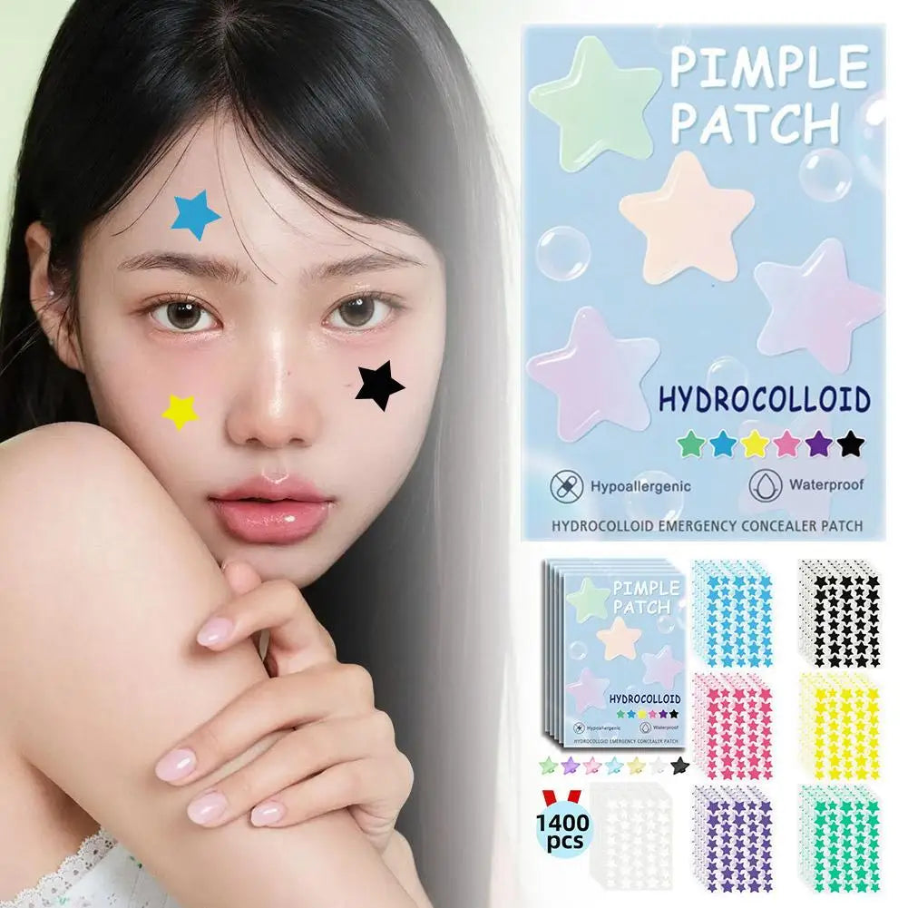 1400pcs Colorful Star Pimple Removal Sticker Invisible Breathable