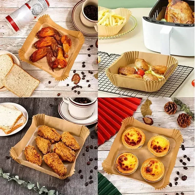 Cooking Paper Air Fryer Disposable Paper Square Round Baking Barbecue