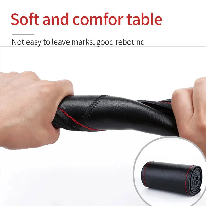 Genuine Leather Steering Wheel Cover For Car Braiding Steering Wheel
