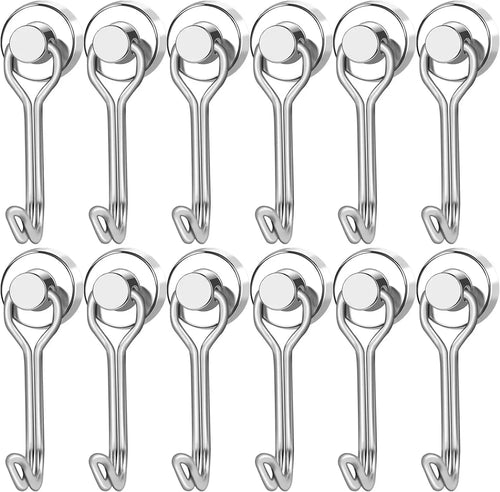 3/6/12/20Pcs Black Magnetic Hooks Cruis Heavy Duty Magnetic Hangers,
