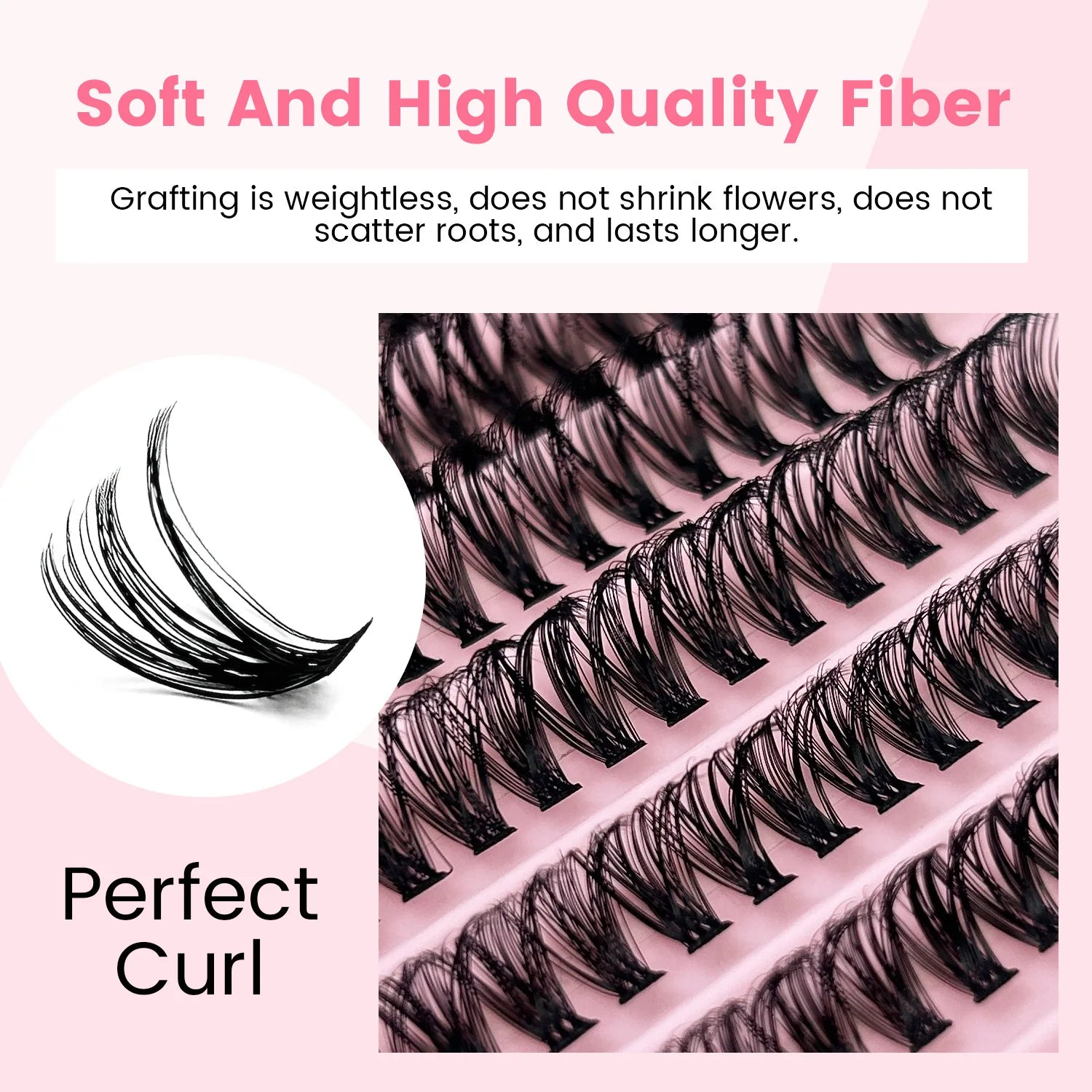 MIAOJIE 200pcs Cluster Lashes Individual Lashes 8-16mm Natural Look