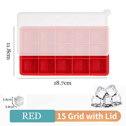 Silicone Ice Cube Tray 4/6/15 Square Ice Cube Moulds 3 x 3 cm Reusable
