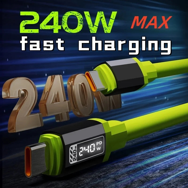 1.5m Fast Charging 27/120/240W USB Type-C To Type-C Cable Real-Time