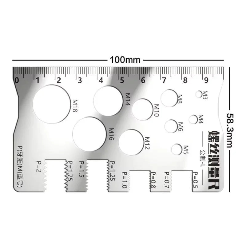 NEW Screw Thread Pitch Gauge Ruler Measuring Tool Bolt Nut Metric