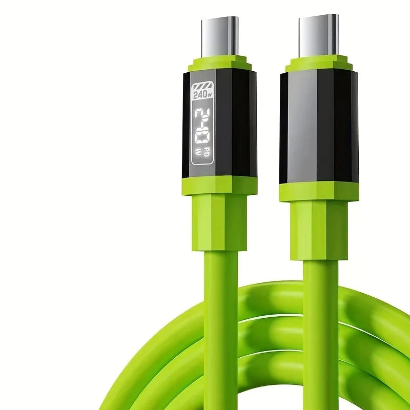 1.5m Fast Charging 27/120/240W USB Type-C To Type-C Cable Real-Time