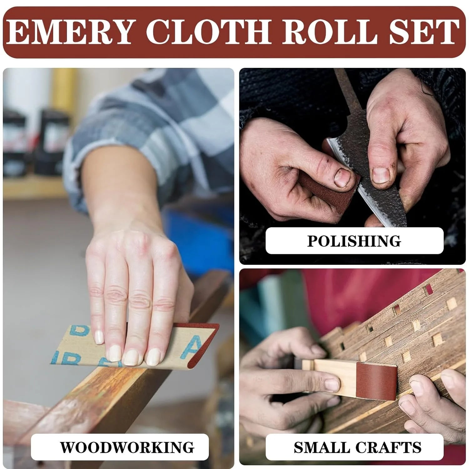 1inch Emery Cloth Rolls, Continuous Sandpaper (2m / 5m) Suitable for