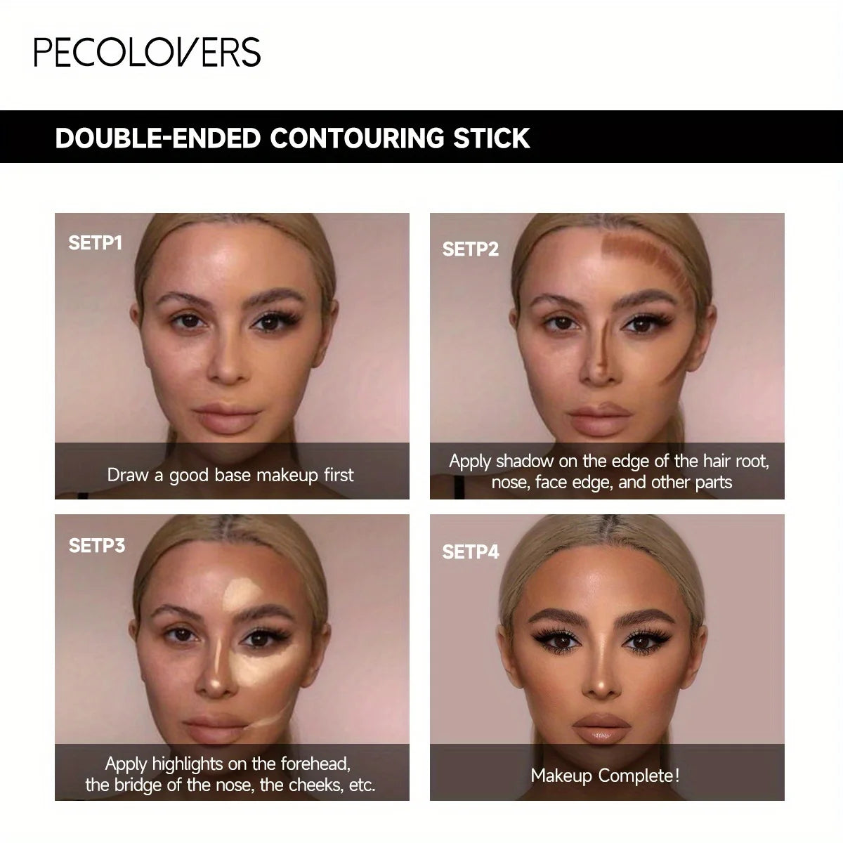 Contouring Stick with Double-headed Concealer Highlighter for