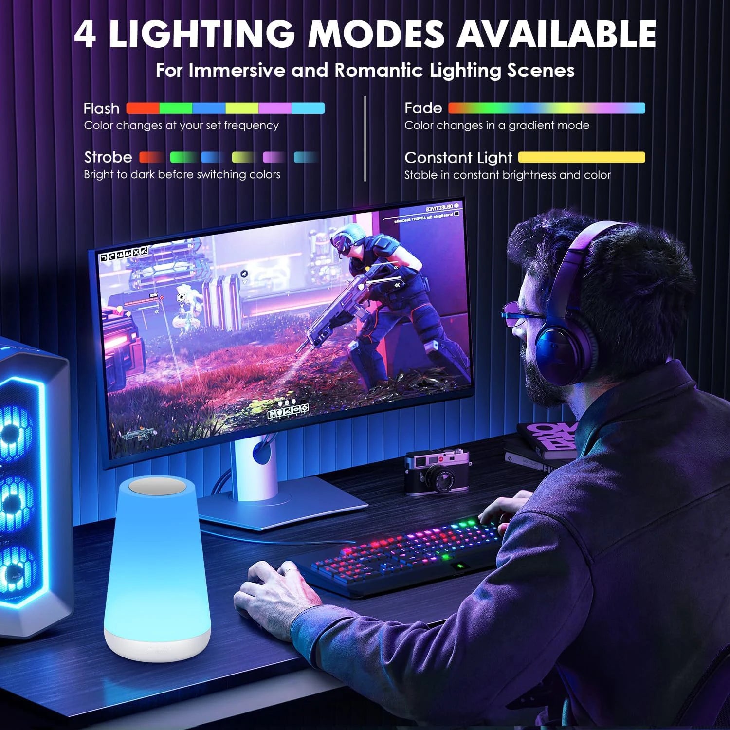 13 Color Changing Night Light RGB Remote Control Touch Dimmable Lamp