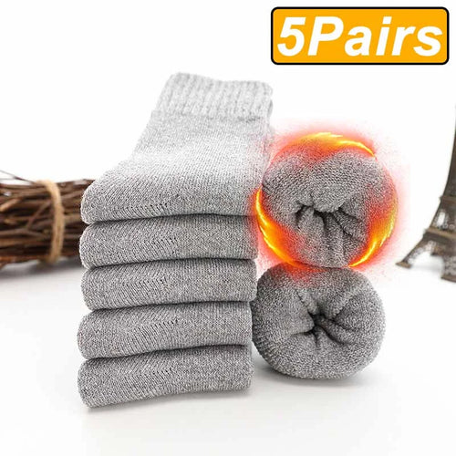 5 Pairs Winter Warm Men’s Socks Wool Male Women Socks Super Thicker