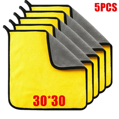 1/2/6pcs Microfiber Cleaning Towel Car Cleaning Cloths Professional