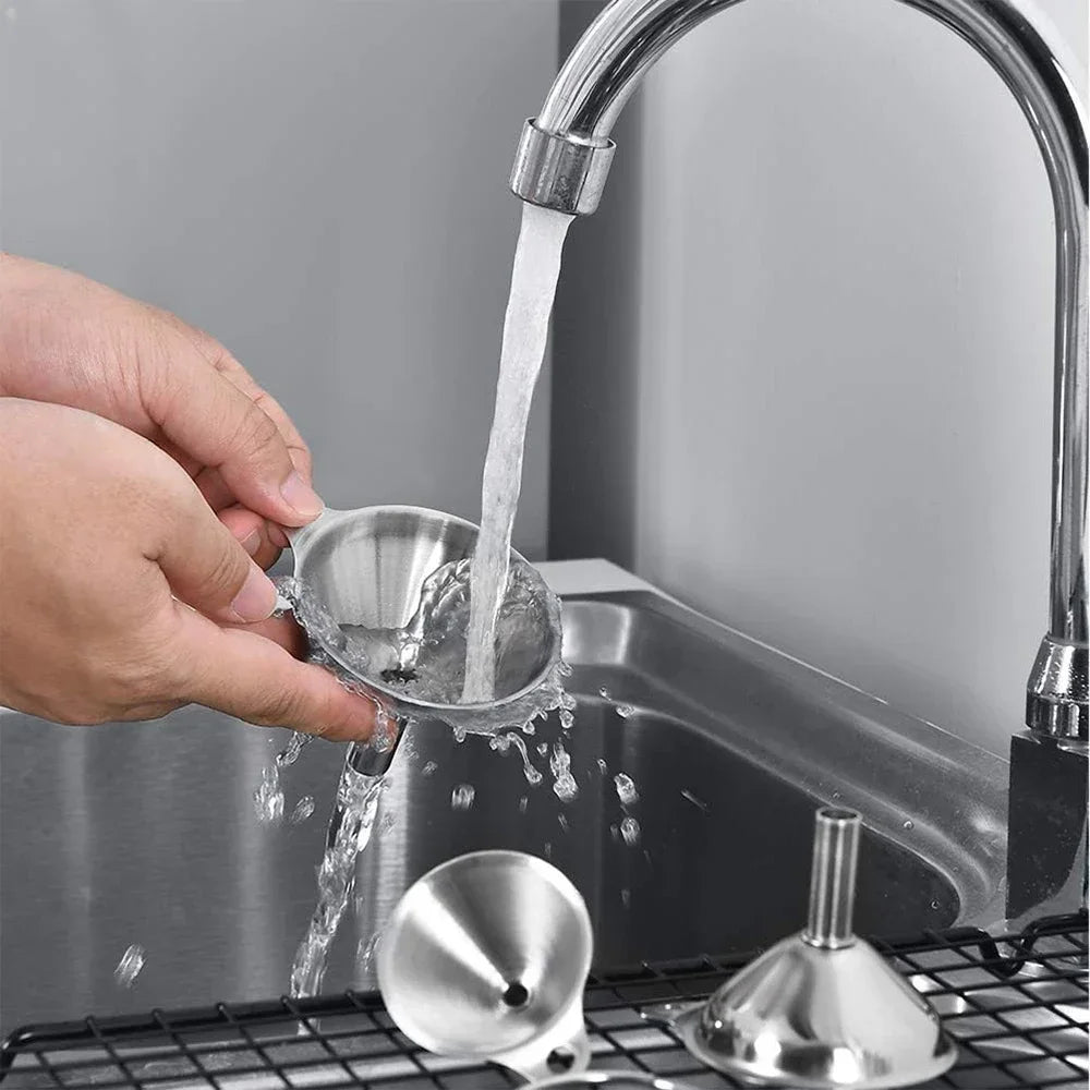 3/5 Pcs Stainless Steel Kitchen Funnels Set Food Grade Metal Funnels