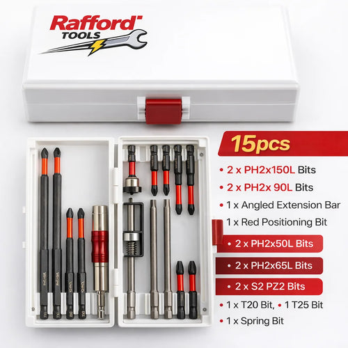 Magnetic Non-Slip Drill Bit Set 3/6/12 Pieces, S2 Steel, Crosshead and