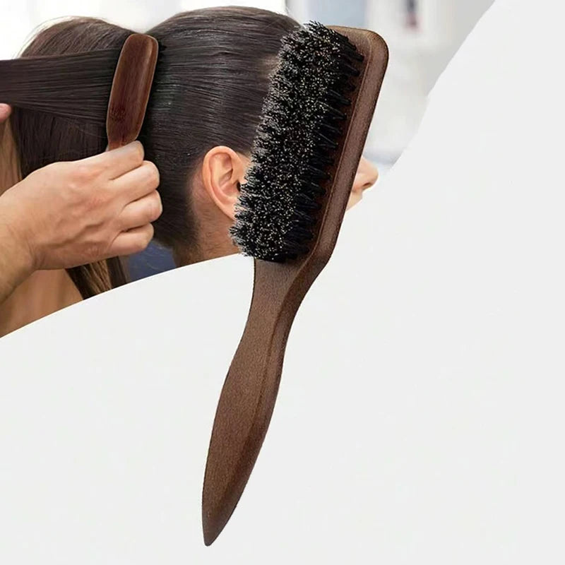 Brown Pointed-Tail Bristle Comb - Unisex, Smooth & Anti-Static, No