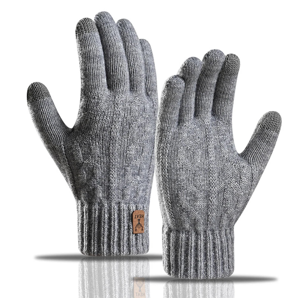 Winter Warm Gloves for Men and Women, Touchscreen Thickened Knitted