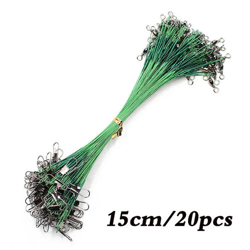 Anti Bite Steel Fishing Line Steel Wire Leader With Swivel Fishing