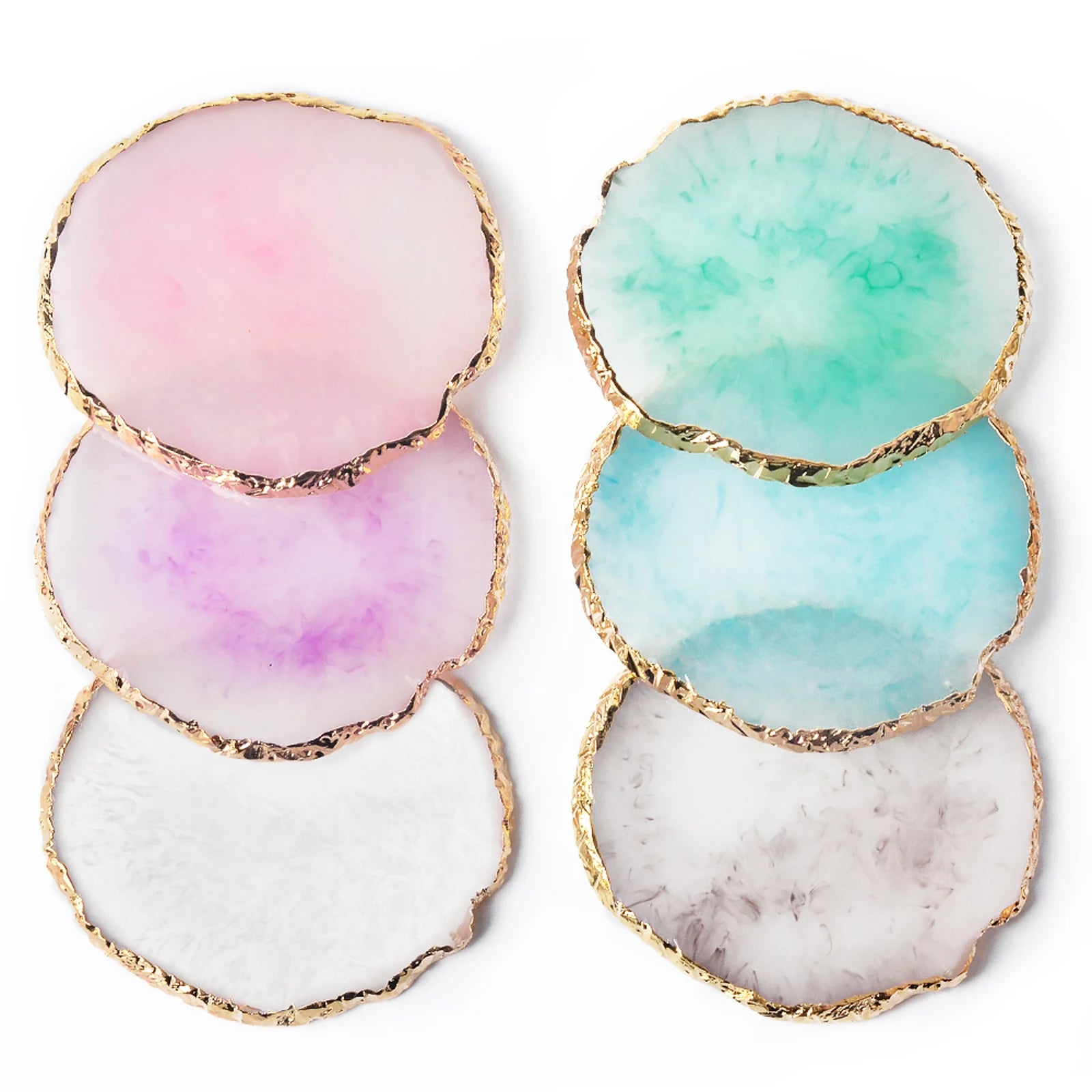 1PC Round Resin Agate Stone Nail Art Palette False Nail Tips Mixing