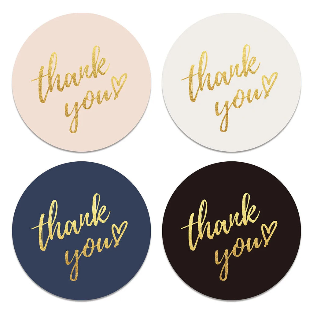 50-500pcs 1inch Blue Thank You Stickers For Envelope Sealing Labels