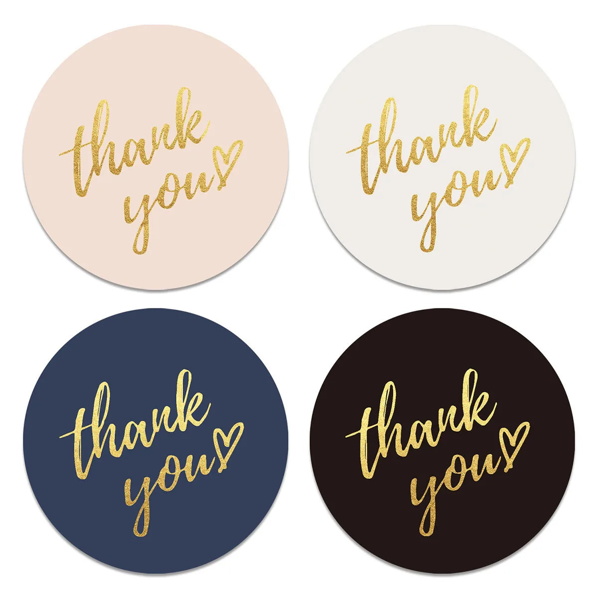 50-500pcs 1inch Blue Thank You Stickers For Envelope Sealing Labels