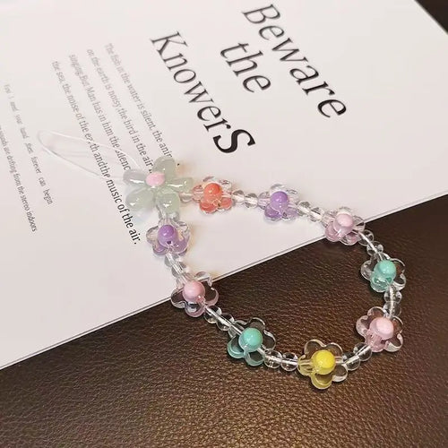 Phone Anti-lost Lanyard Key Short Wrist Pendant Colorful Macaron Round