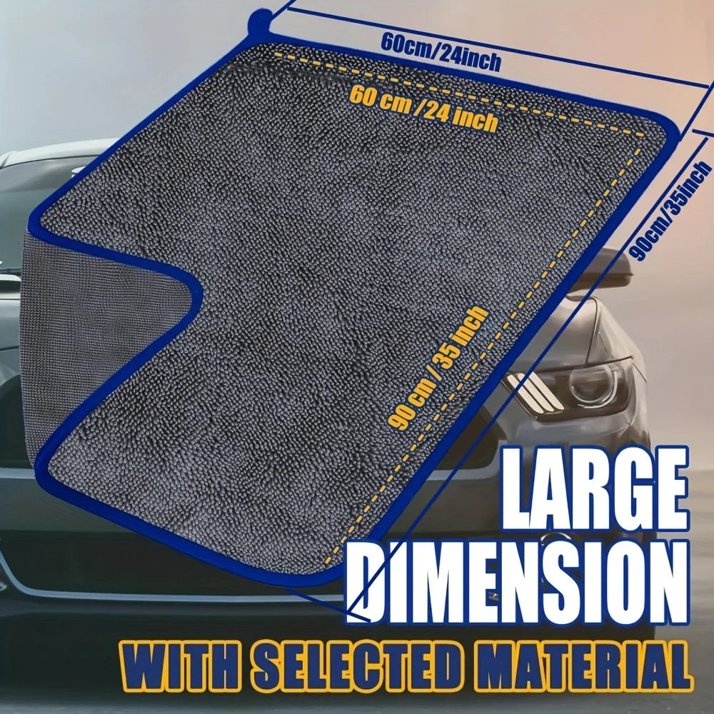 1pc Extra Large Car Drying Towel - Ultra-Absorbent Soft Lint &