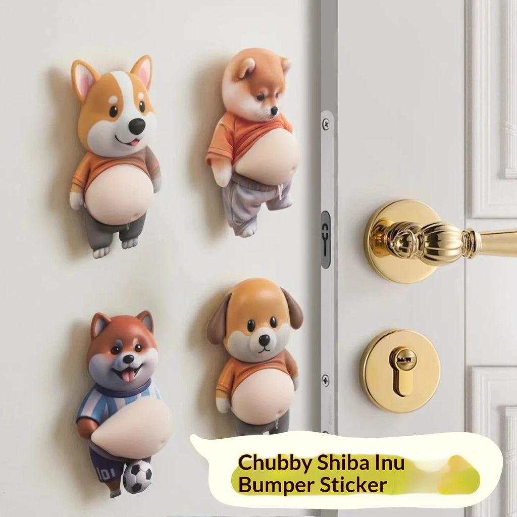 Fat Chai Dog Anti-Collision Stickers - Cute Big-Bellied Dog Car