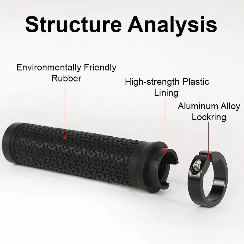 BUCKLOS Bicycle Handle Soft Rubber Mountain Bike Grips Lock on Bicycle