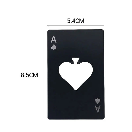 JJYY Black Poker Card Beer Bottle Opener Personalized Stainless Steel