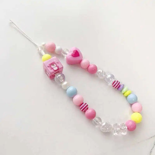 Phone Anti-lost Lanyard Key Short Wrist Pendant Colorful Macaron Round