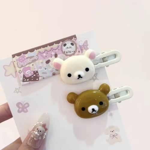 Cute Bear Hairpins Set Preppy Headdress Plastic Hair Sweet Accessories