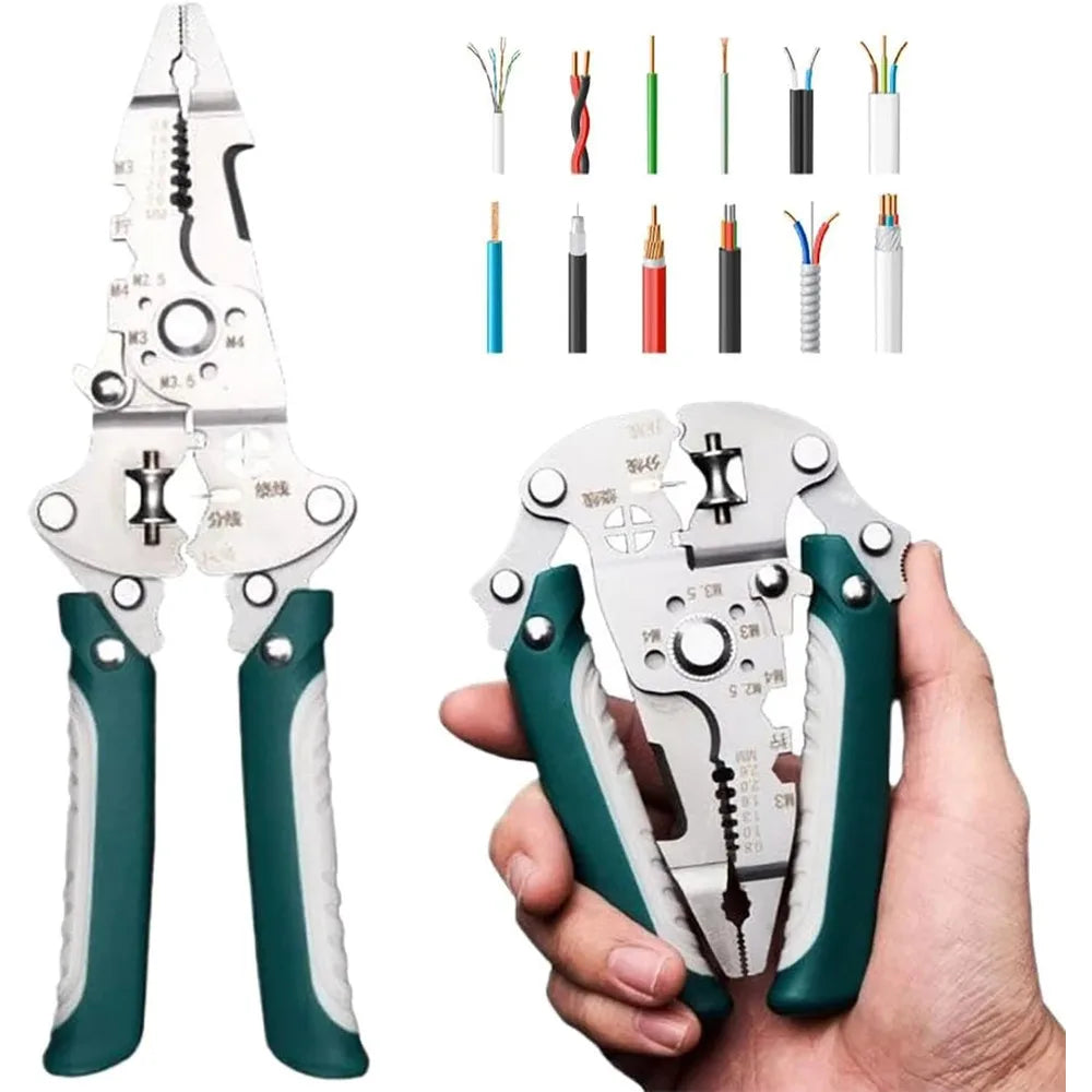 Foldable 18-in-1 Wire Stripping Pliers Crimping Tool - Multifunctional
