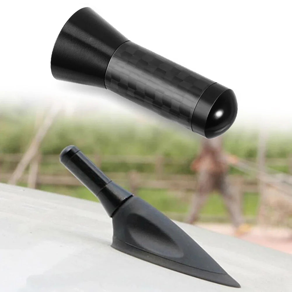 Brand New Carbon Fiber Screw Metal Short Stubby Mast Antenna Car