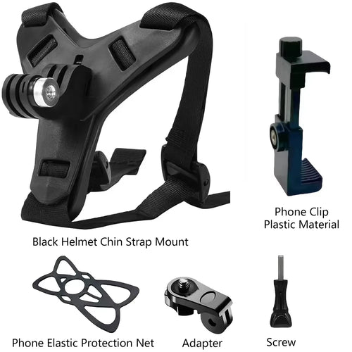 Motorcycle Helmet Chin Strap Mount for GoPro Hero 13 12 11 10 9 8 DJI