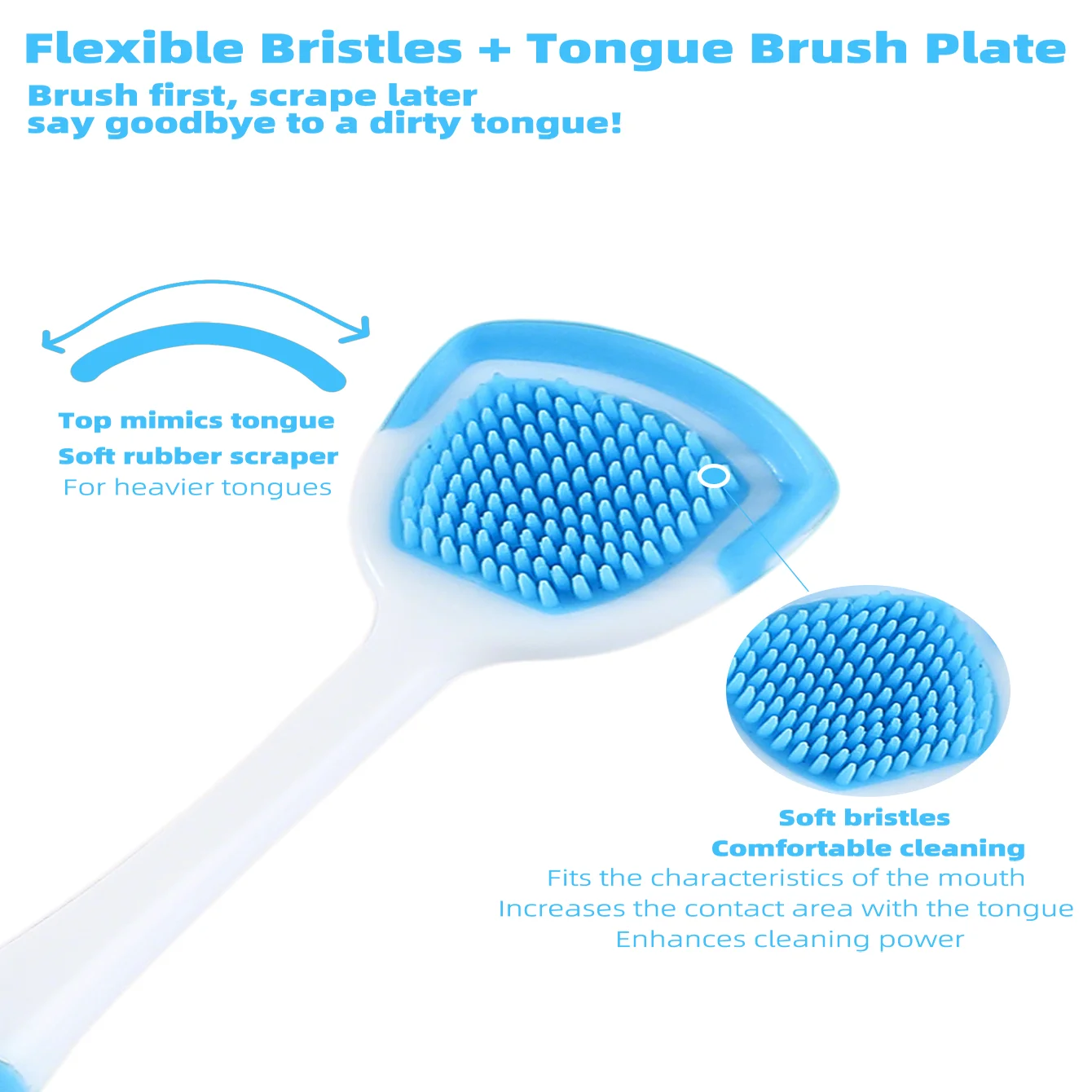 Vaclav 1Pc/4Pcs/8Pcs Silicone Tongue Scraper For Oral Hygiene,Tongue