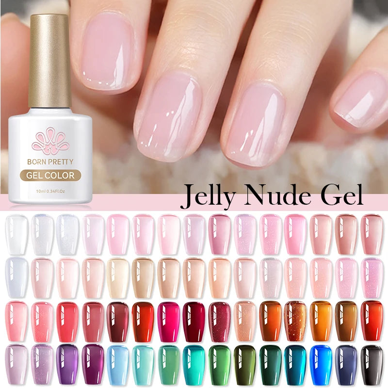 BORN PRETTY 83 Colors 10ml Jelly Nude Gel Nail Polish Autumn Amber