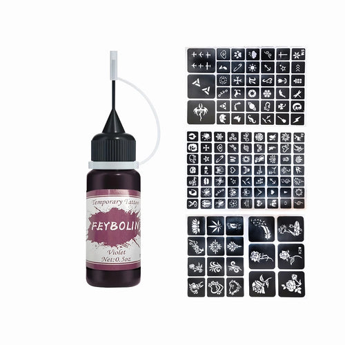 Long-Lasting Temporary Tattoo Inks with 3 Tattoo stickers Kit,Freehand