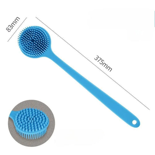 Silicone Back Scrubber Brush for Shower  Long Handle Body Deep