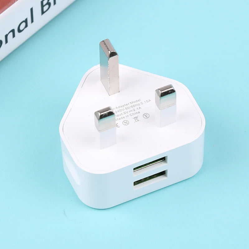 Universal UK Plug 3 Pin Wall Charger Adapter With 1/2 USB Ports
