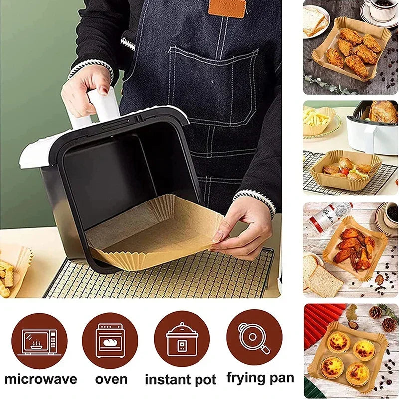 Cooking Paper Air Fryer Disposable Paper Square Round Baking Barbecue