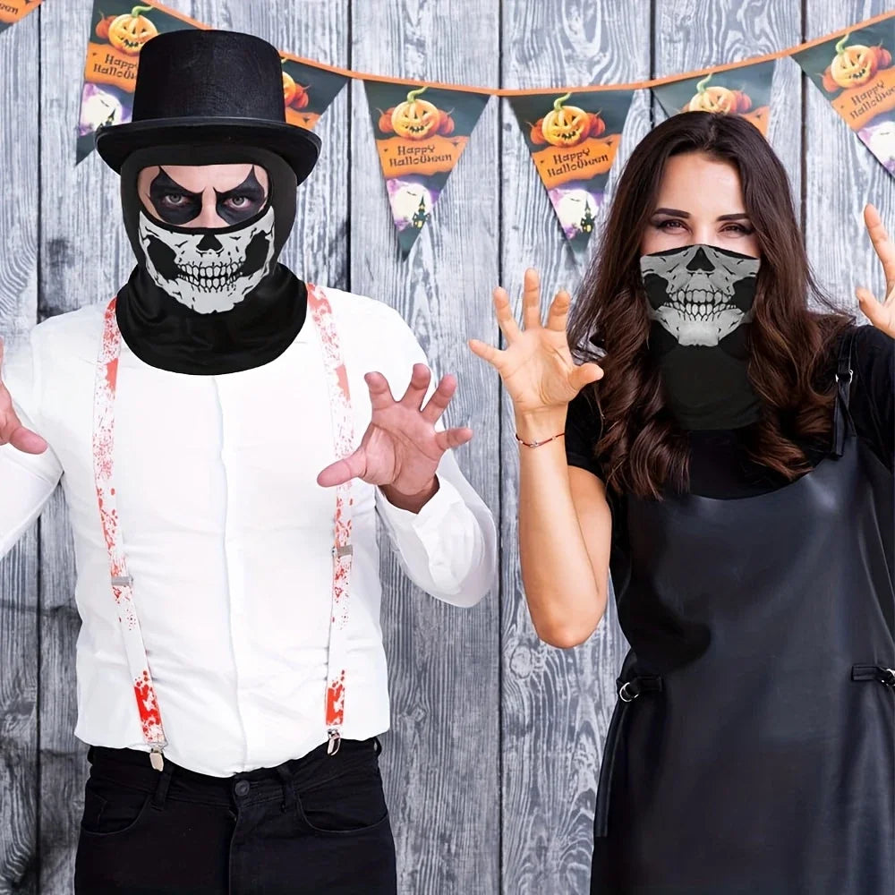 Motorcycle Balaclava Full Face Mask Skull Print Motorbike Full Face