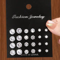 12 Pairs Of Luxurious, Simple, Shiny, And Caring Zirconia Decorative